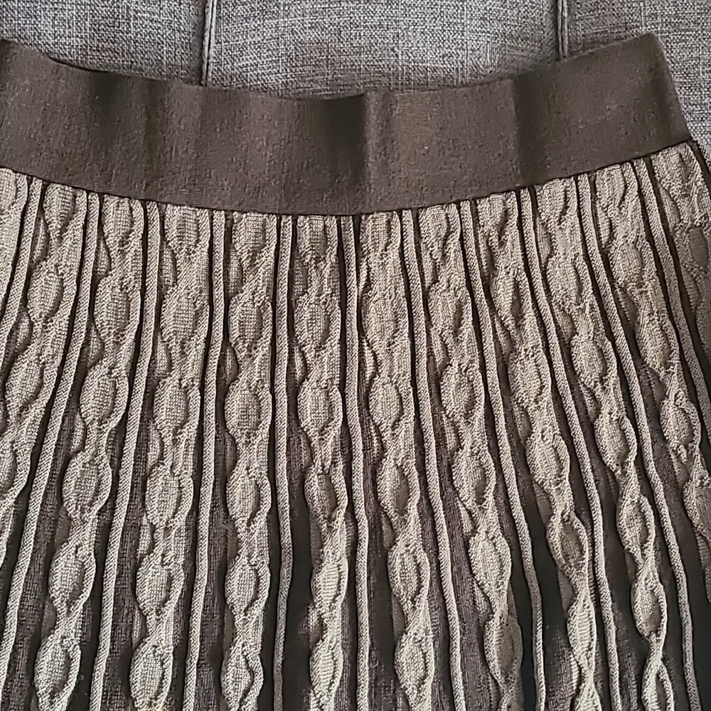Y2K mossimo wool blend midi skirt Two toned browns designs size Small - Picture 14 of 16